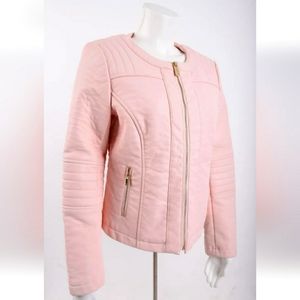 Vince Cumato Pink Leather like Jacket Ladies size Large